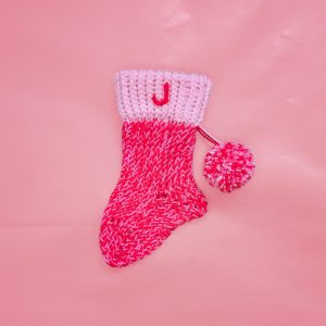 Small Personalised Pink and Red Xmas Stocking