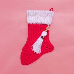 Small Sparkle Traditional Xmas Stocking with Tassel
